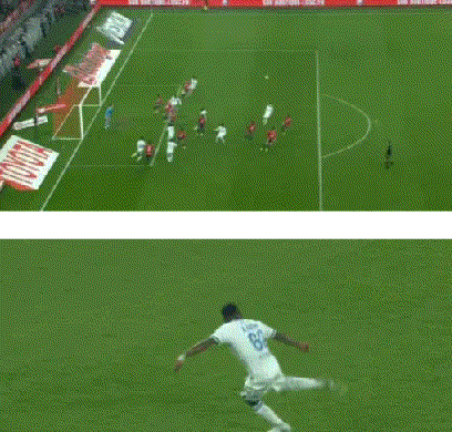 神之一脚：法甲现天外飞仙绝平世界波，现场视角还原，太丝滑了